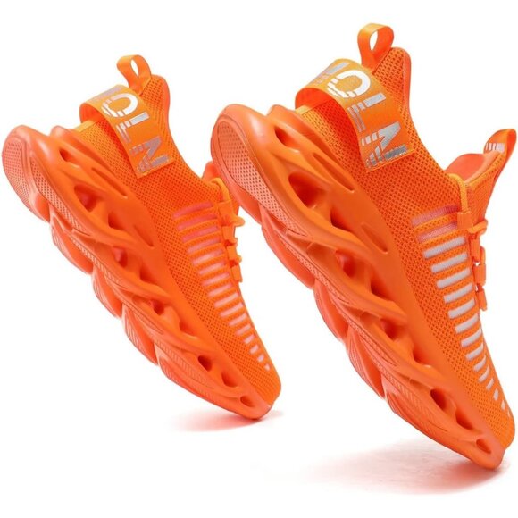 Other - Men's Orange Breathable Running Walking Ultra Sport Gym Slip On Sneakers Shoes